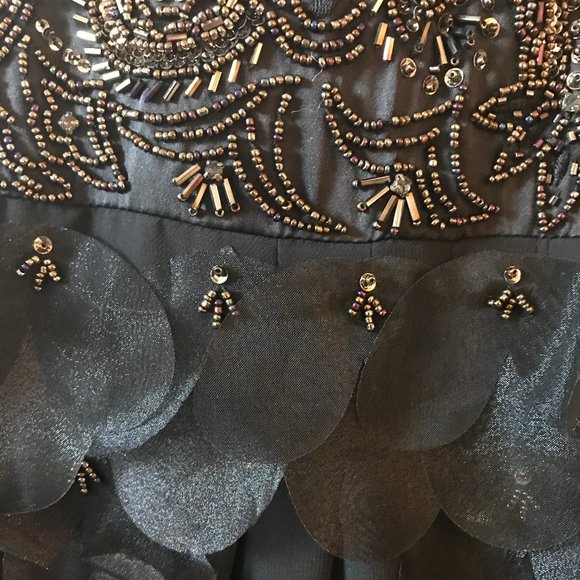 Sue Wong Black Cocktail Dress With Beading - Picture 5 of 6